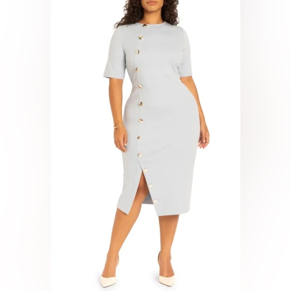 Eloquii Light Blue Midi Dress